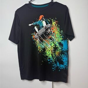 Black Graphic Skateboard T-Shirt